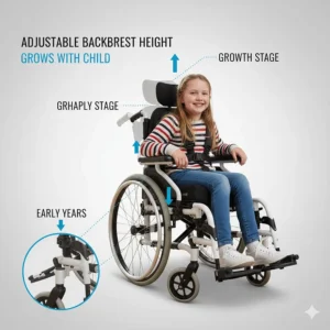 A range of bespoke, vibrant frame colour options for a UK-made expandable wheelchair designed for children.