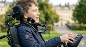 Specialist head array control system allowing independent navigation for users with limited limb mobility.