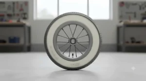 Side profile of a maintenance-free foam-filled tyre suitable for electric wheelchairs.