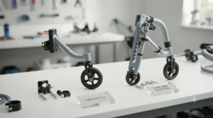 Comparison of fixed versus swing-away anti-tip bars designed for standard and active wheelchairs.