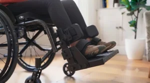 Heavy-duty bariatric wheelchair footrests built for enhanced durability and stability.