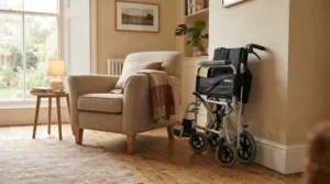 Explore options to buy folding wheelchair footplates designed for maximum compact storage at home.