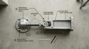 Technical diagram highlighting weight capacity ratings for large footplates for bariatric wheelchairs