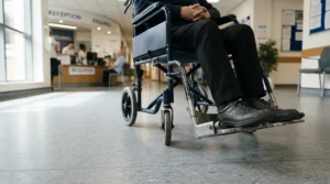 Heavy-duty wheelchair leg rests designed to provide robust support for bariatric mobility chairs.